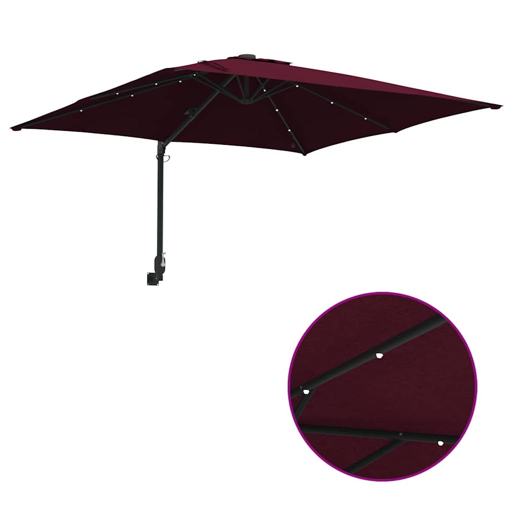 Ombrello da giardino Rosso Bordeaux 248,5 x 247,5 x 160 cm