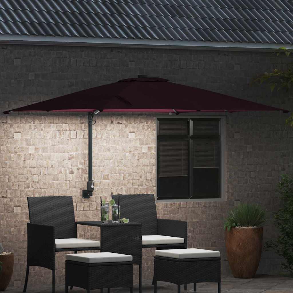 Ombrello da giardino Rosso Bordeaux 248,5 x 247,5 x 160 cm