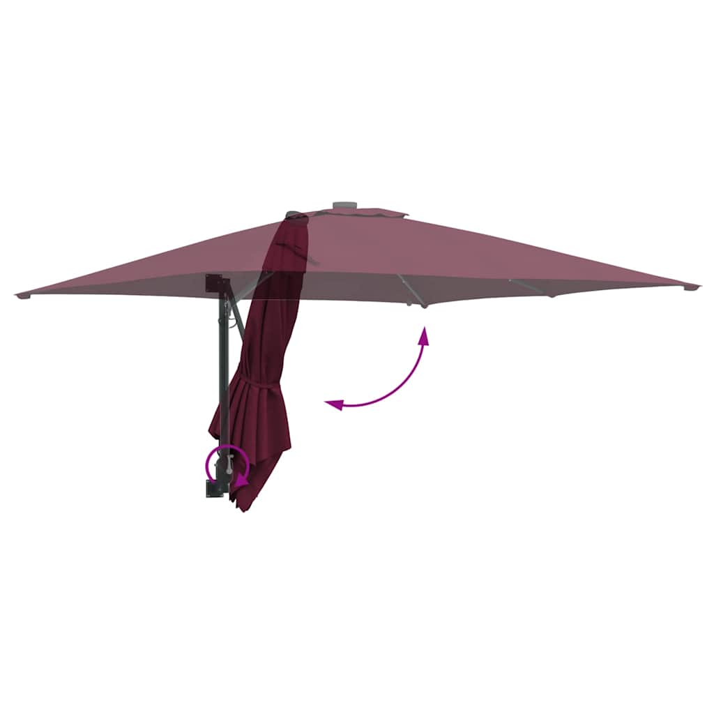 Ombrello da giardino Rosso Bordeaux 248,5 x 247,5 x 160 cm