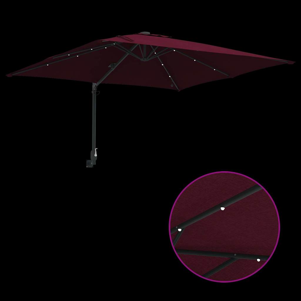Ombrello da giardino Rosso Bordeaux 248,5 x 247,5 x 160 cm