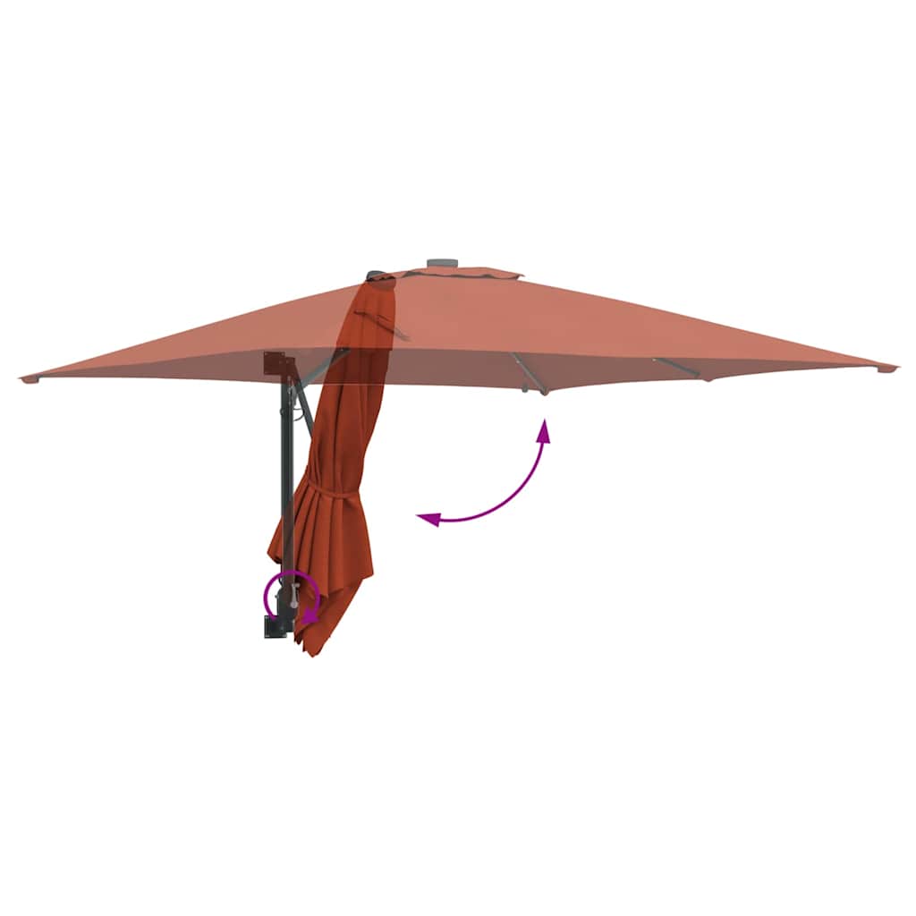 Ombrello da giardino Terracotta 248,5 x 247,5 x 160 cm
