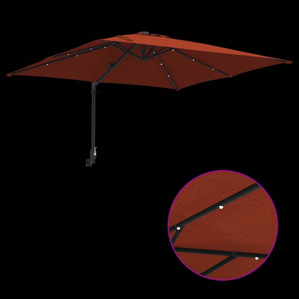 Ombrello da giardino Terracotta 248,5 x 247,5 x 160 cm