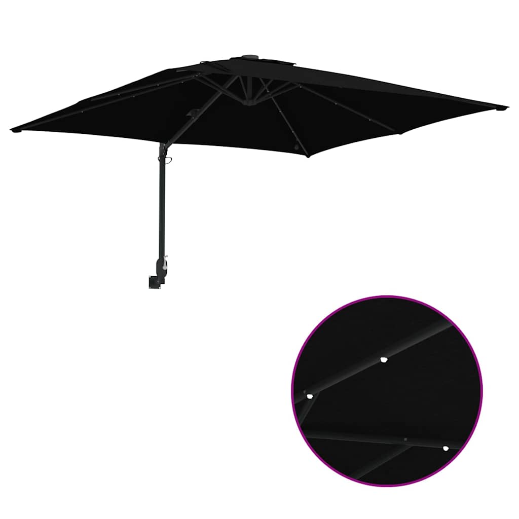 Ombrello da giardino Nero 248,5 x 247,5 x 160 cm