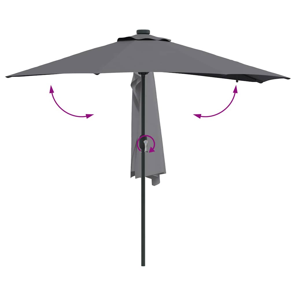 Ombrello da giardino Antracite 294 x 150 x 223 cm