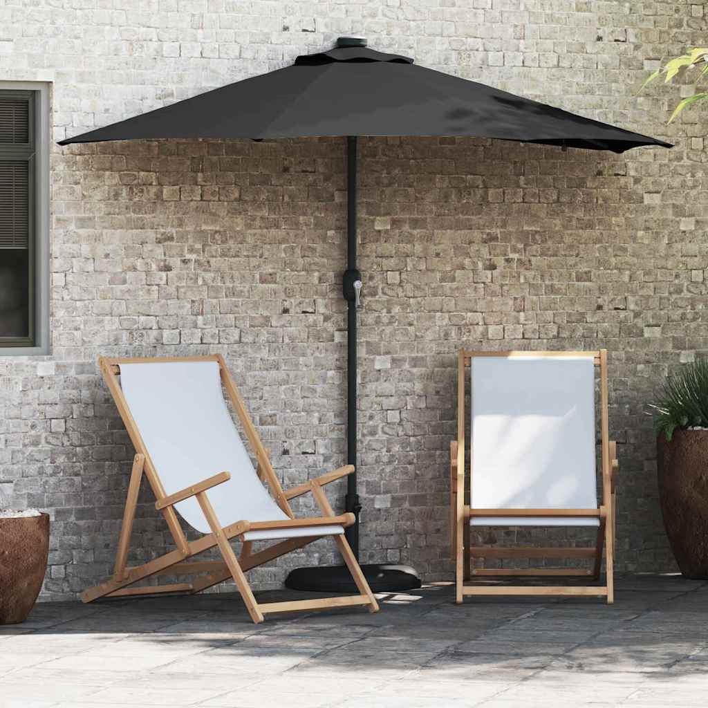 Ombrello da giardino Nero 294 x 150 x 223 cm