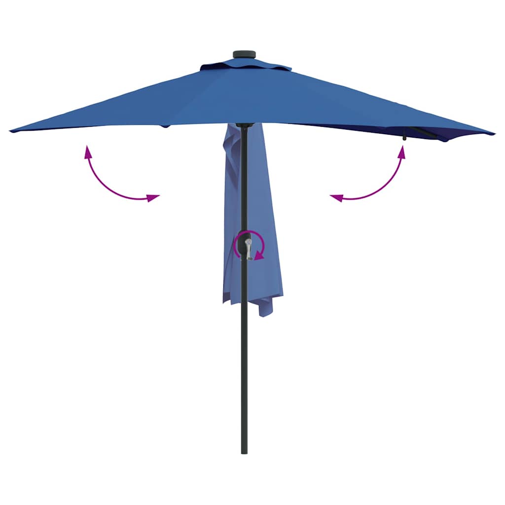 Ombrello da giardino 294 x 150 x 223 cm Poliestere e Acciaio