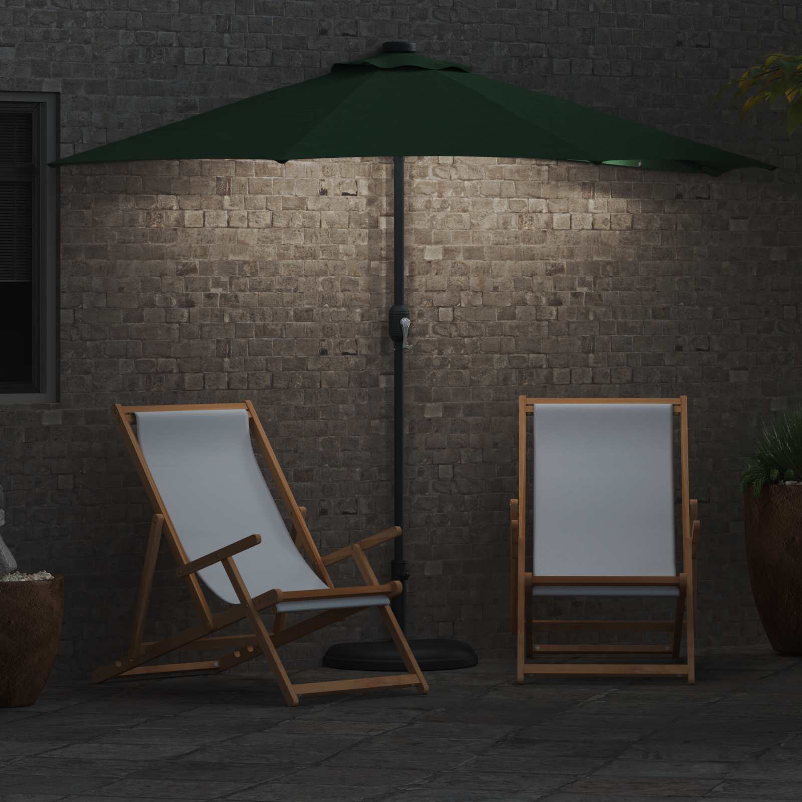 Ombrello da giardino 294 x 150 x 224 cm Poliestere e Acciaio