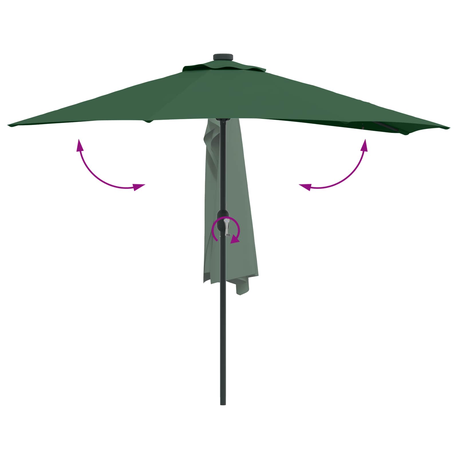 Ombrello da giardino 294 x 150 x 224 cm Poliestere e Acciaio