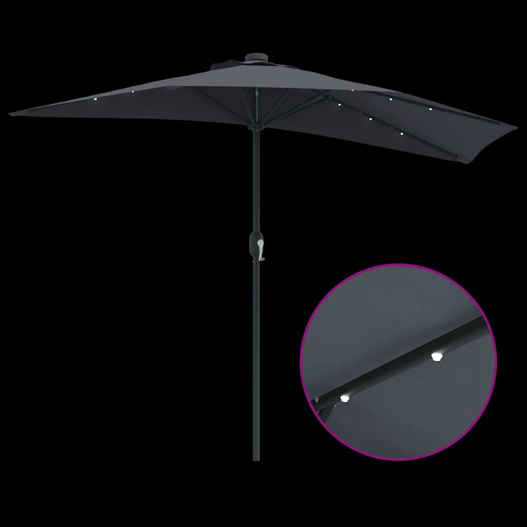 Ombrello da giardino 294 x 150 x 224 cm Poliestere e Acciaio