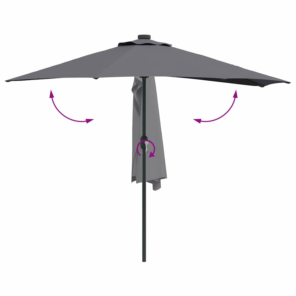 Ombrello da giardino 294 x 150 x 224 cm Poliestere e Acciaio