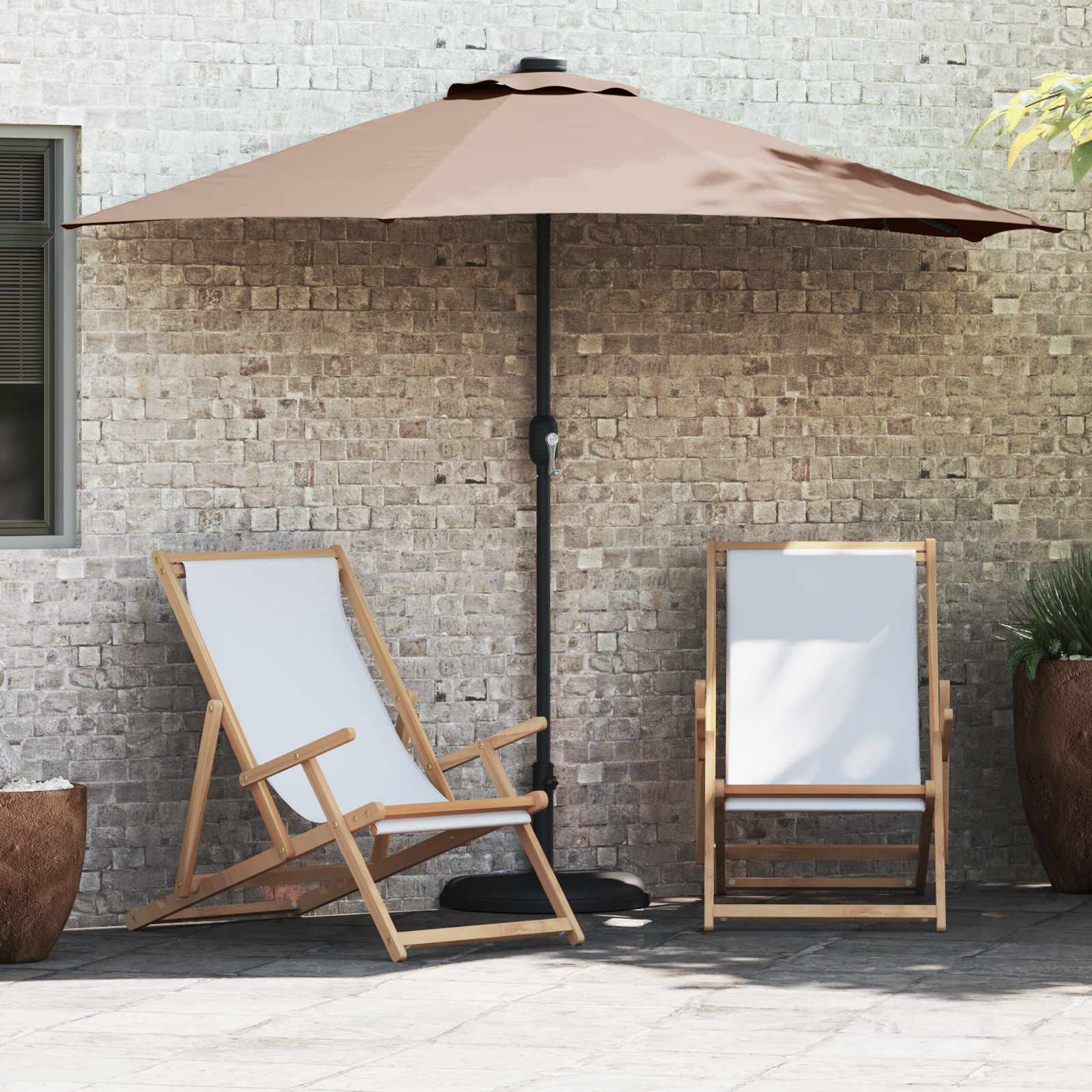 Ombrello da giardino 294 x 150 x 224 cm Poliestere e Acciaio