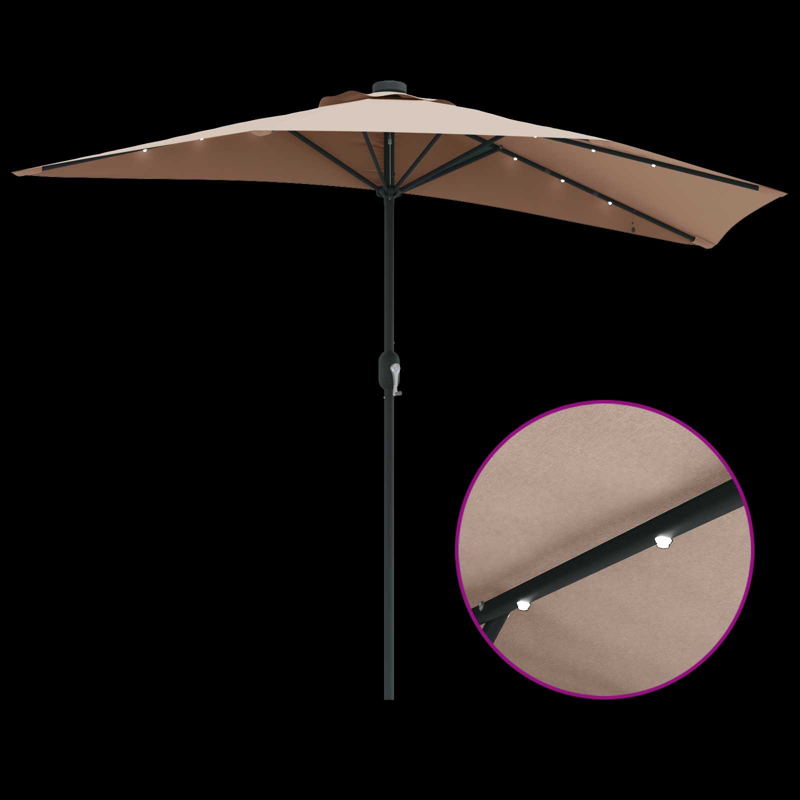 Ombrello da giardino 294 x 150 x 224 cm Poliestere e Acciaio