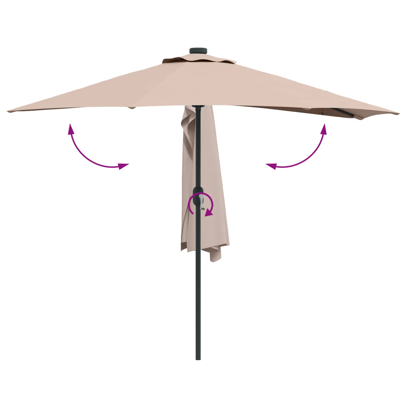 Ombrello da giardino 294 x 150 x 224 cm Poliestere e Acciaio