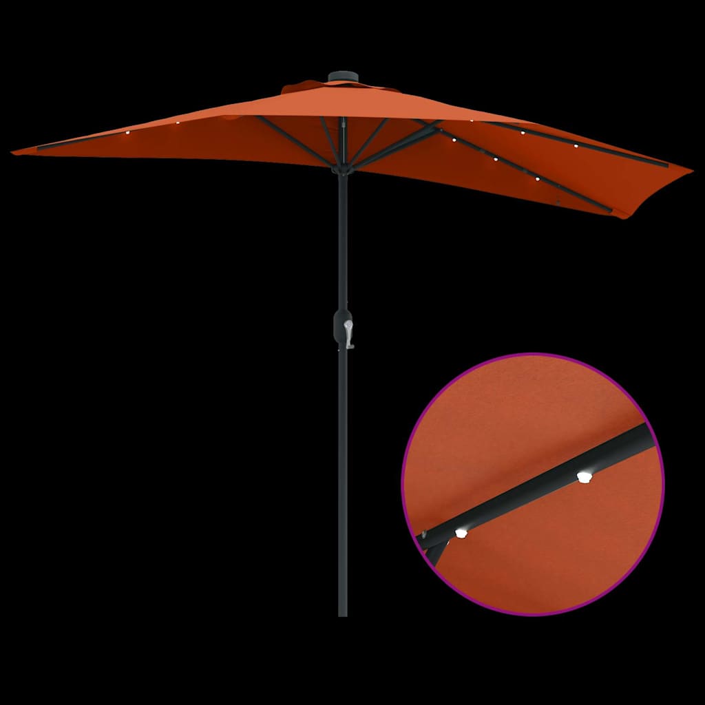 Ombrello da giardino 294 x 150 x 224 cm Poliestere e Acciaio