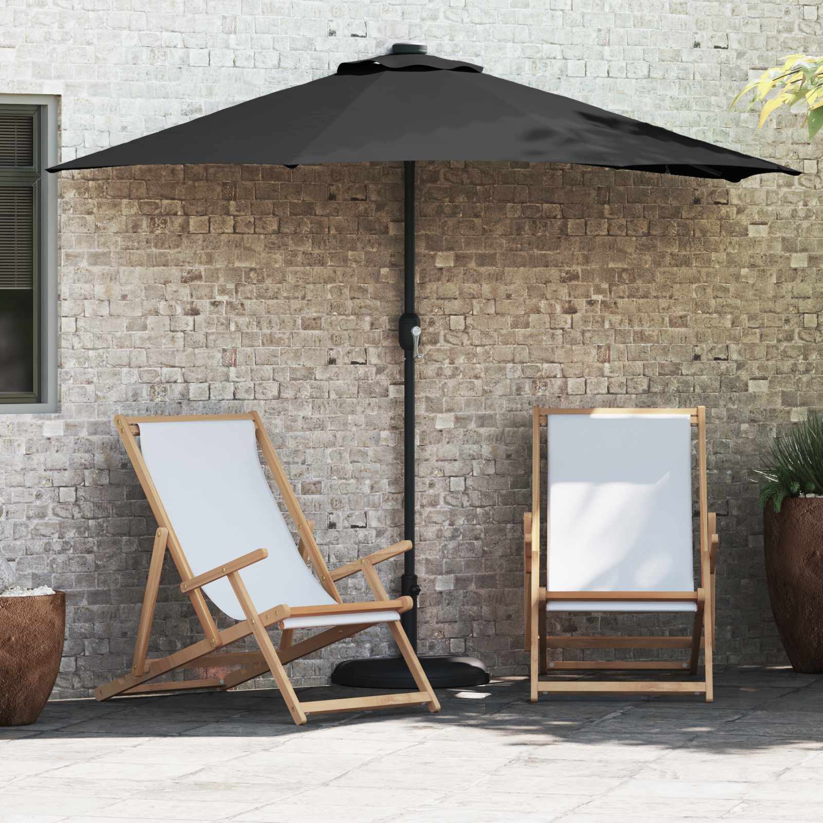 Ombrello da giardino 294 x 150 x 224 cm Poliestere e Acciaio