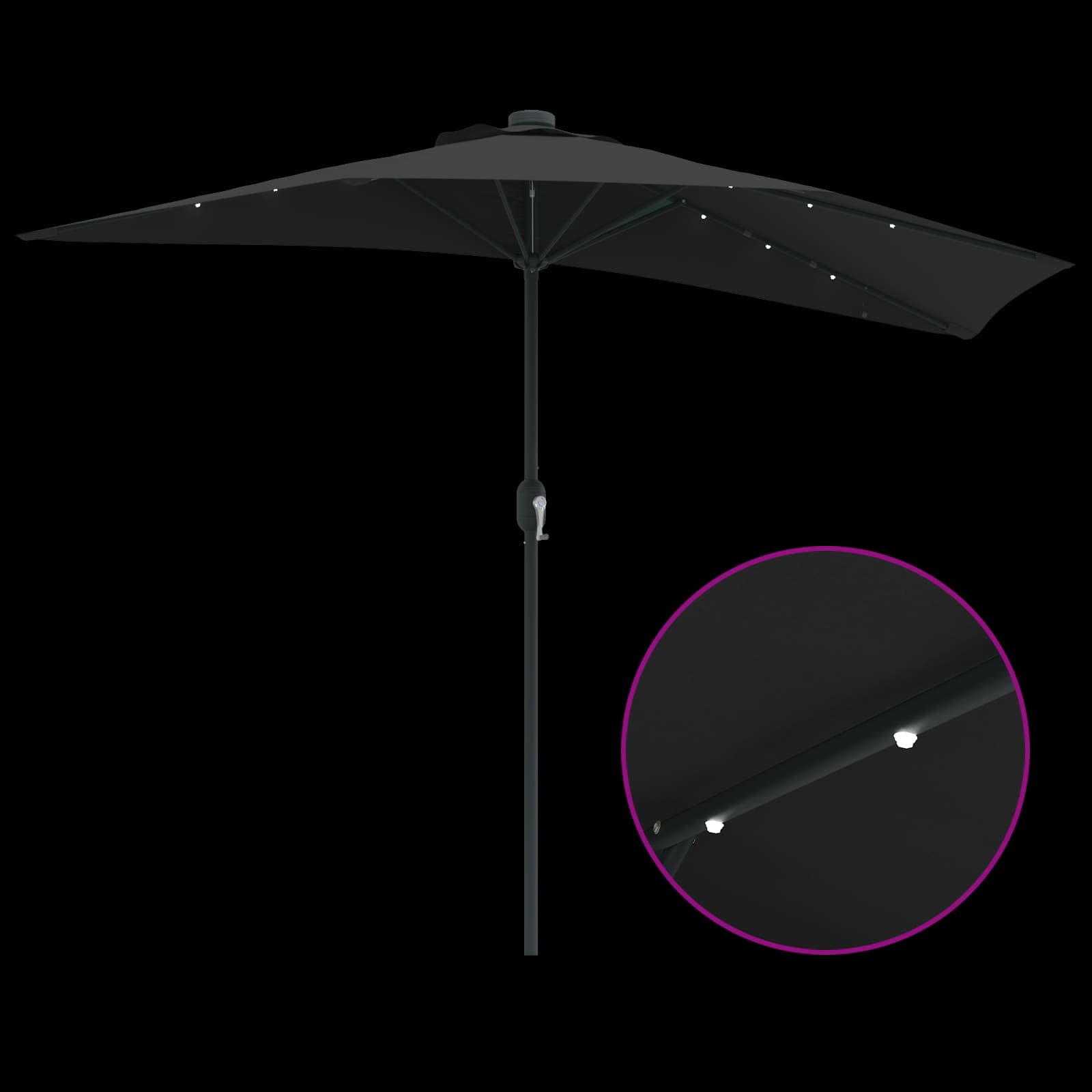 Ombrello da giardino 294 x 150 x 224 cm Poliestere e Acciaio