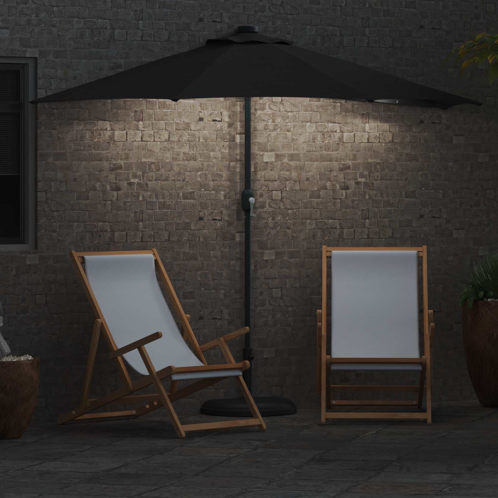 Ombrello da giardino 294 x 150 x 224 cm Poliestere e Acciaio