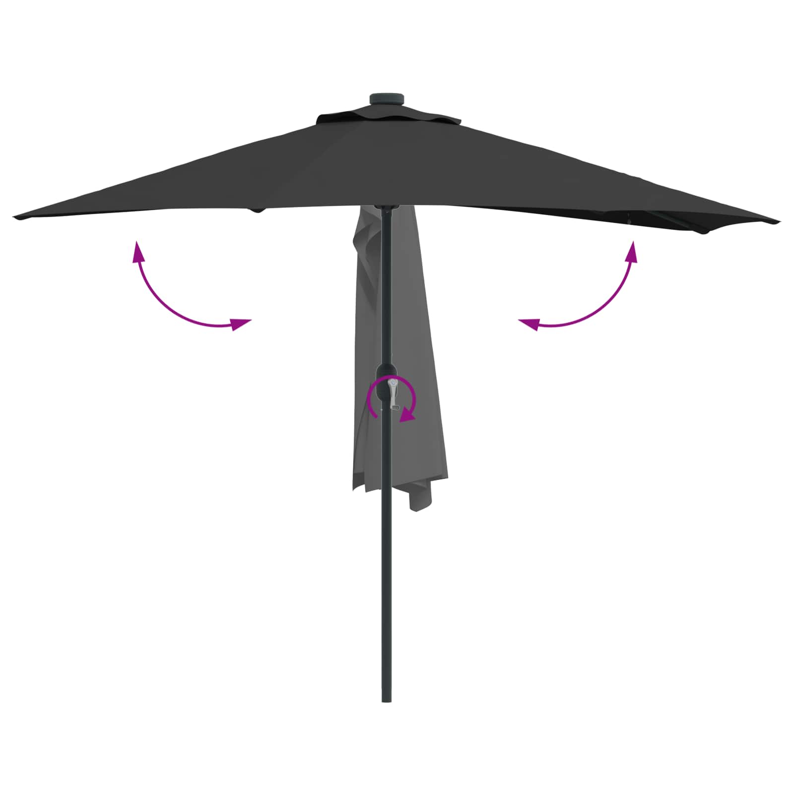 Ombrello da giardino 294 x 150 x 224 cm Poliestere e Acciaio