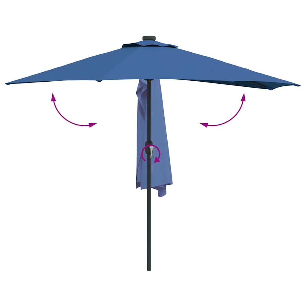 Ombrello da giardino 294 x 150 x 224 cm Poliestere e Acciaio