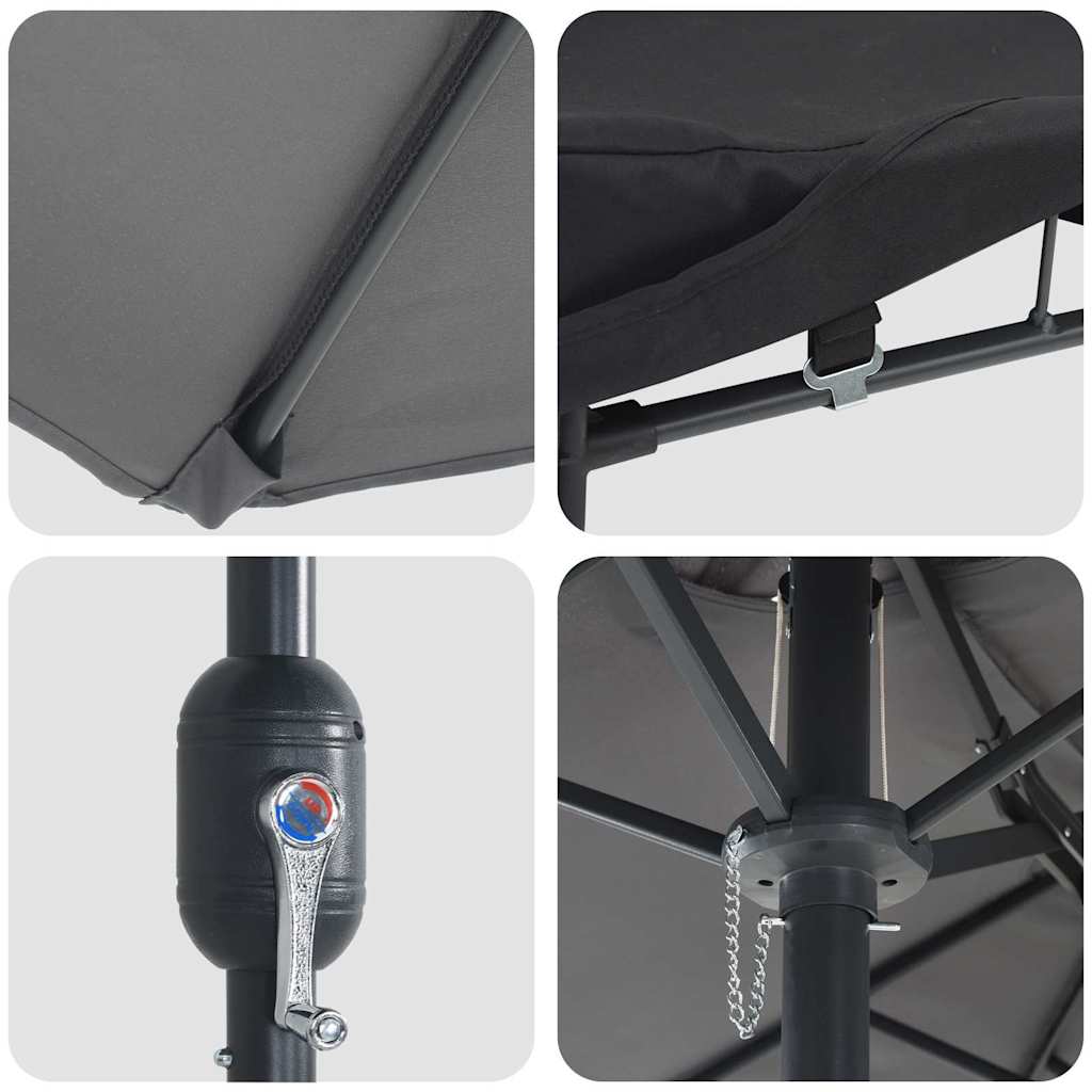 Ombrello da giardino Antracite 385 x 209 x 244 cm