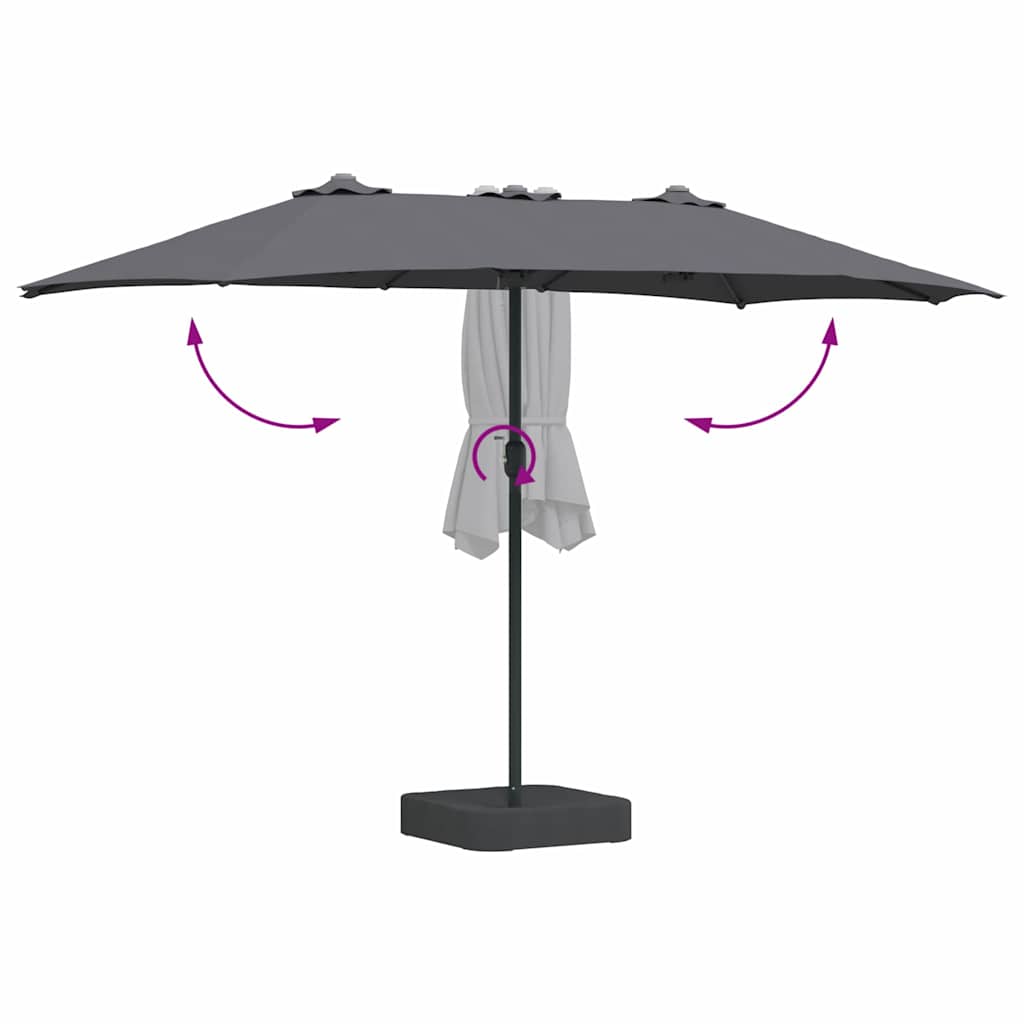 Ombrello da giardino Antracite 385 x 209 x 244 cm