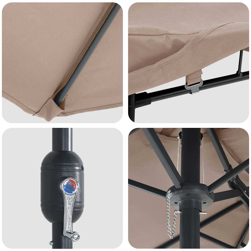 Ombrello da giardino 385 x 209 x 244 cm Poliestere e Acciaio