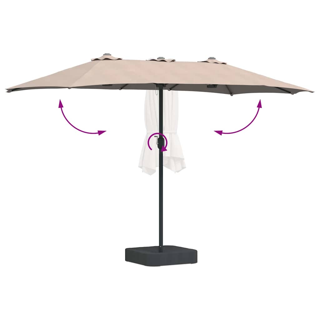 Ombrello da giardino 385 x 209 x 244 cm Poliestere e Acciaio