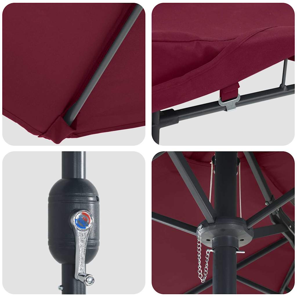 Ombrello da giardino Rosso Bordeaux 385 x 209 x 244 cm