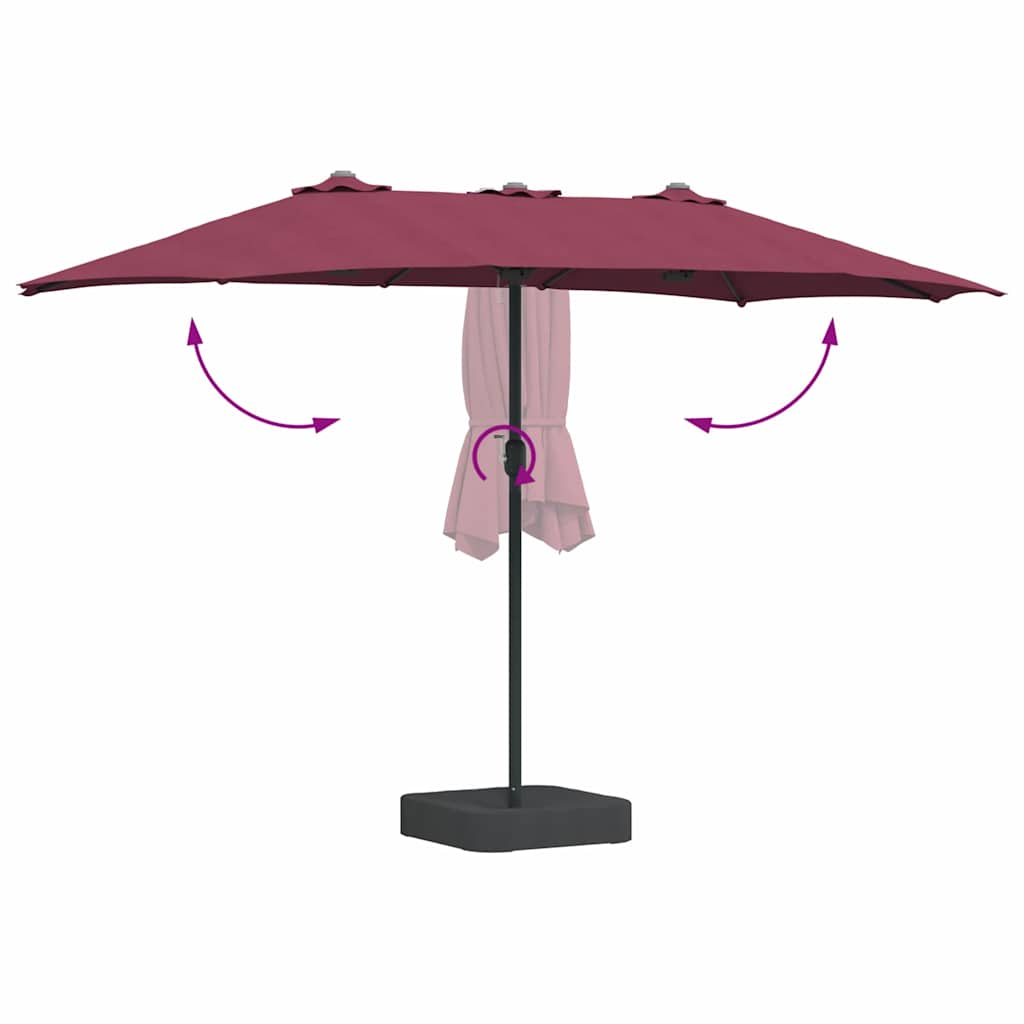 Ombrello da giardino Rosso Bordeaux 385 x 209 x 244 cm