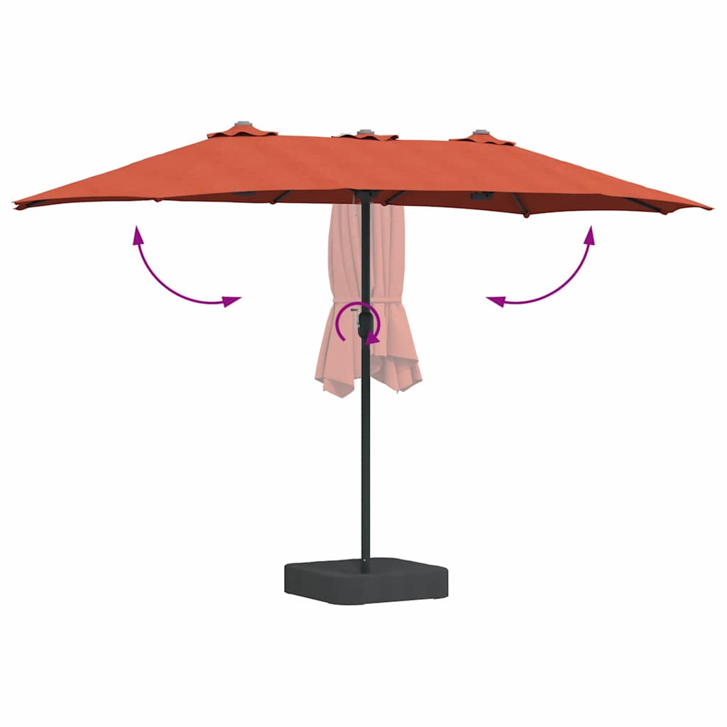 Ombrello da giardino Terracotta 385 x 209 x 244 cm