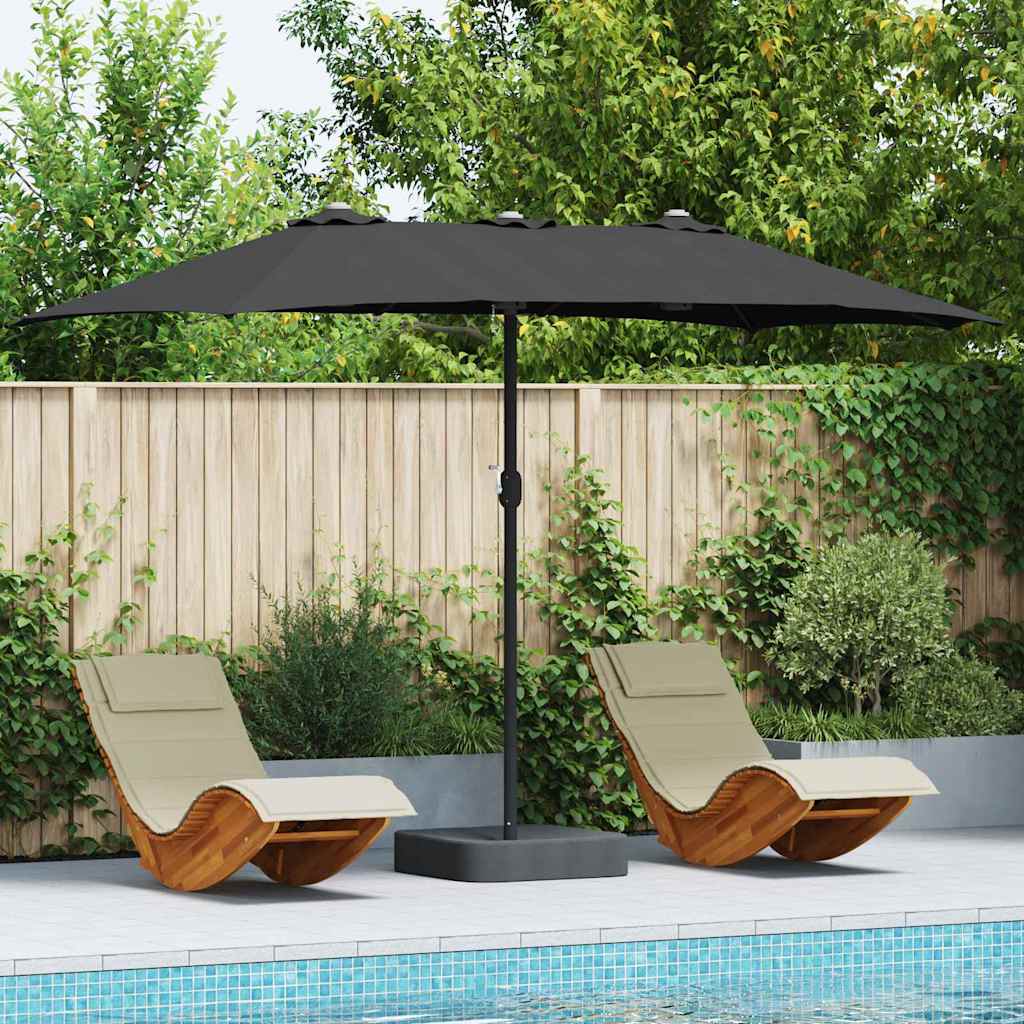 Ombrello da giardino Nero 385 x 209 x 244 cm