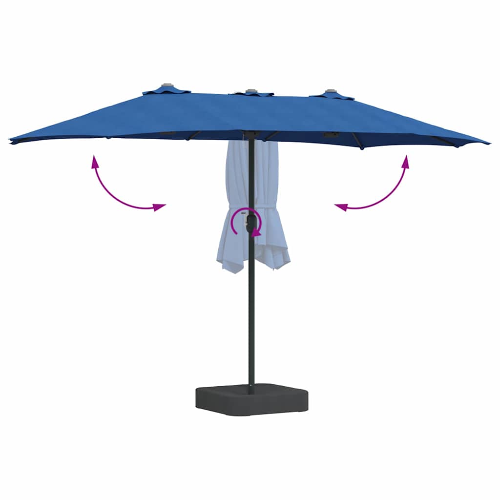 Ombrello da giardino 385 x 209 x 244 cm Poliestere e Acciaio
