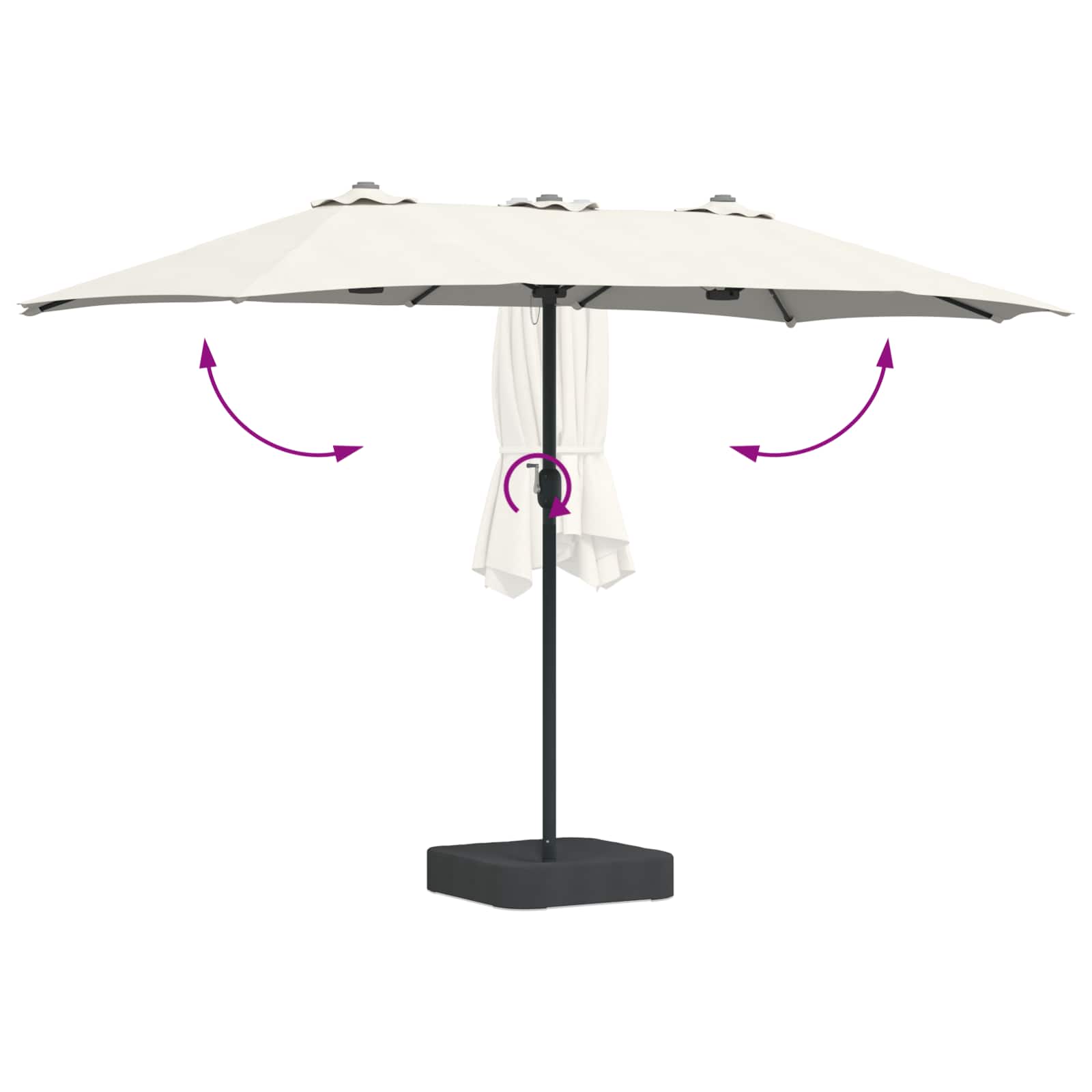 Ombrello da giardino Sabbiato e Antracite 385 x 209 x 244 cm