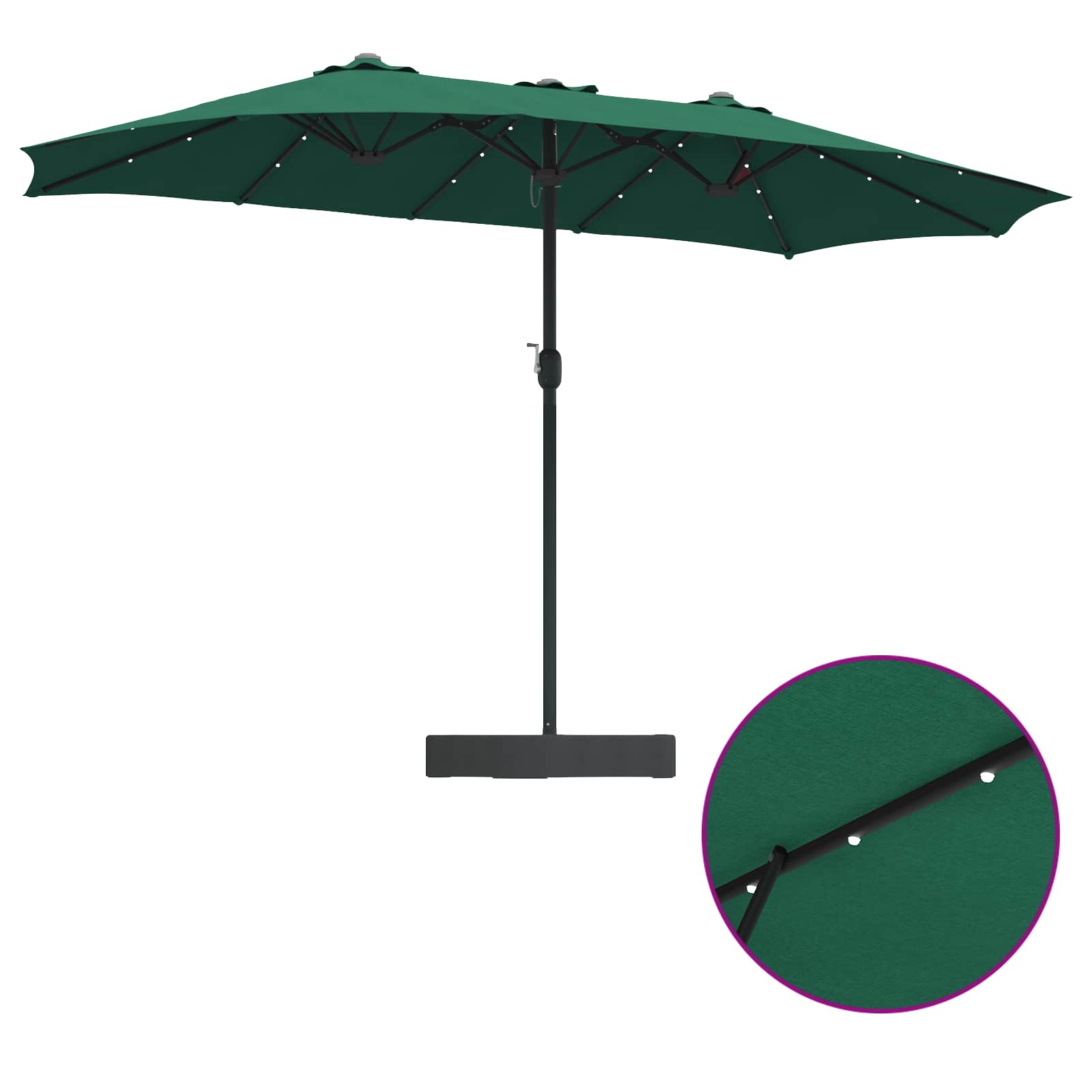 Ombrello da giardino Verde 385 x 209 x 244 cm Poliestere