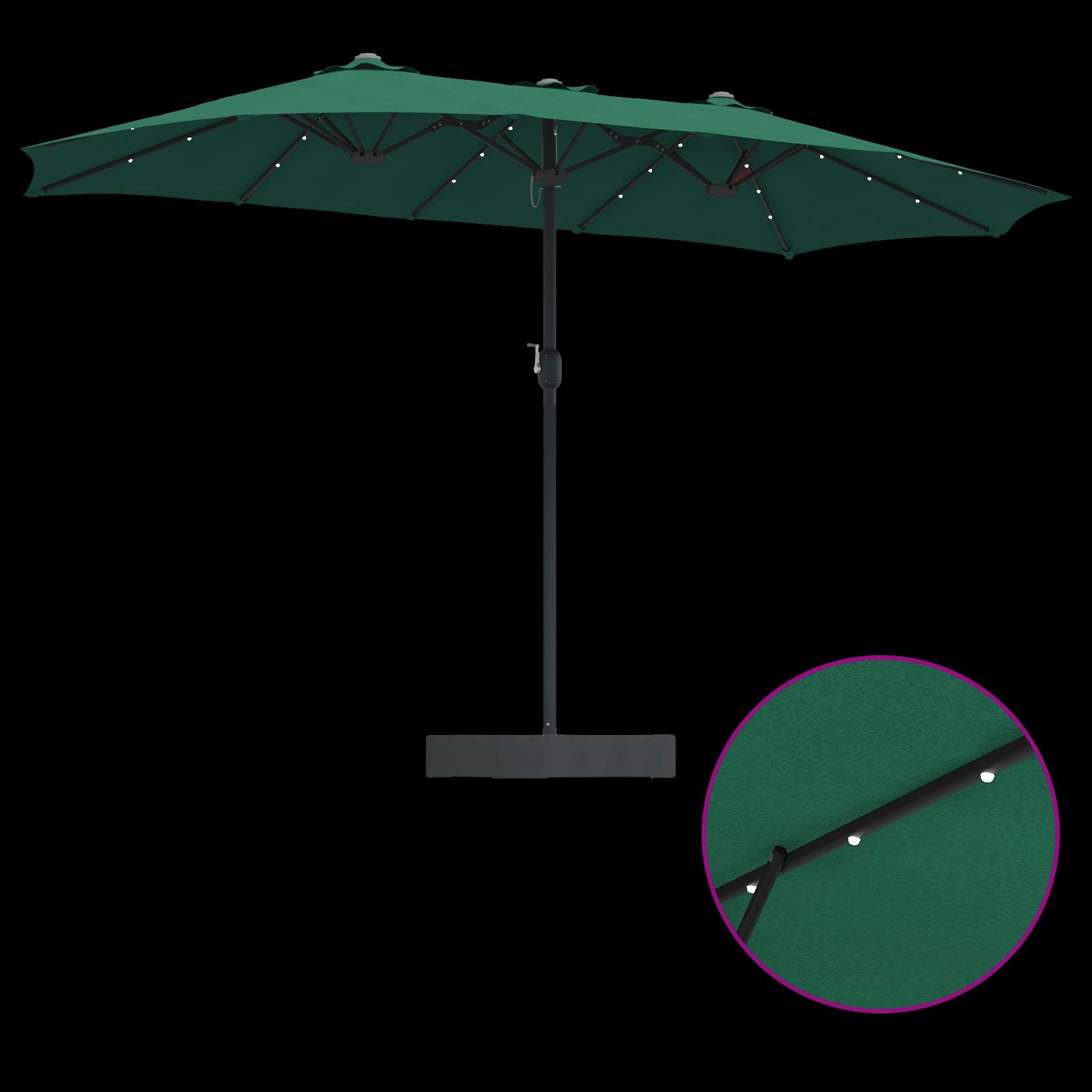 Ombrello da giardino Verde 385 x 209 x 244 cm Poliestere