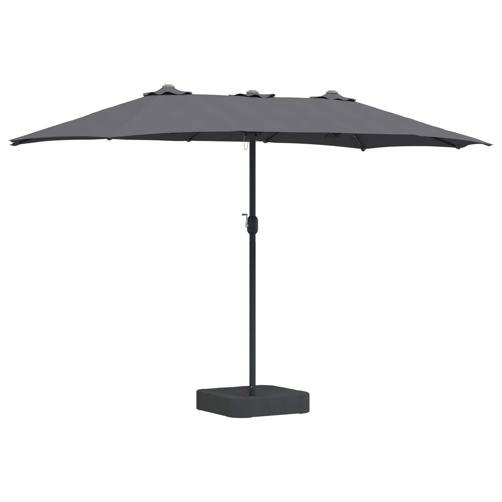 Ombrello da giardino Antracite 385 x 209 x 244 cm Poliestere