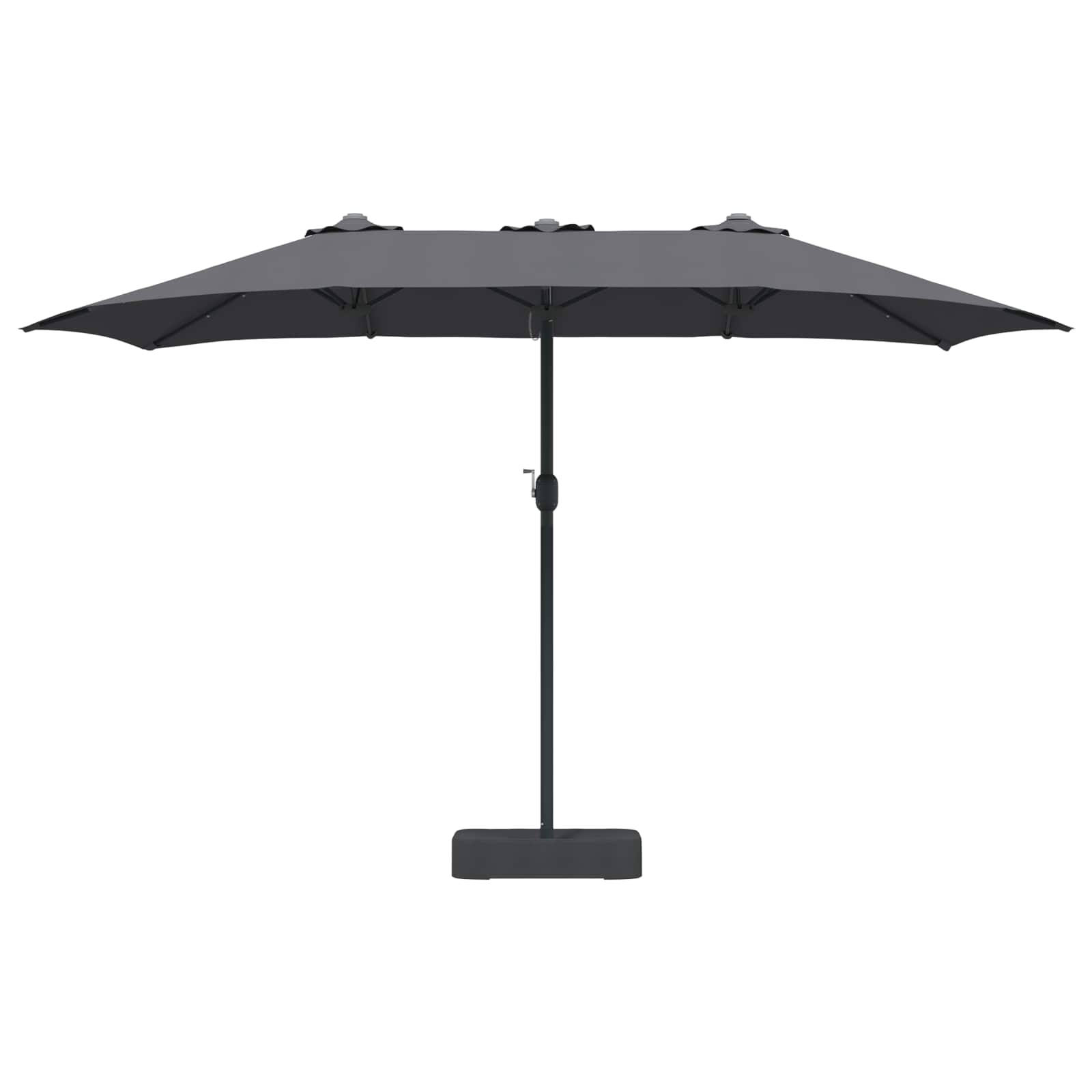 Ombrello da giardino Antracite 385 x 209 x 244 cm Poliestere