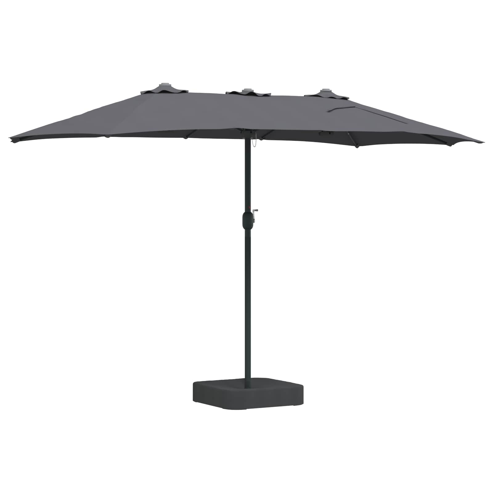 Ombrello da giardino Antracite 385 x 209 x 244 cm Poliestere