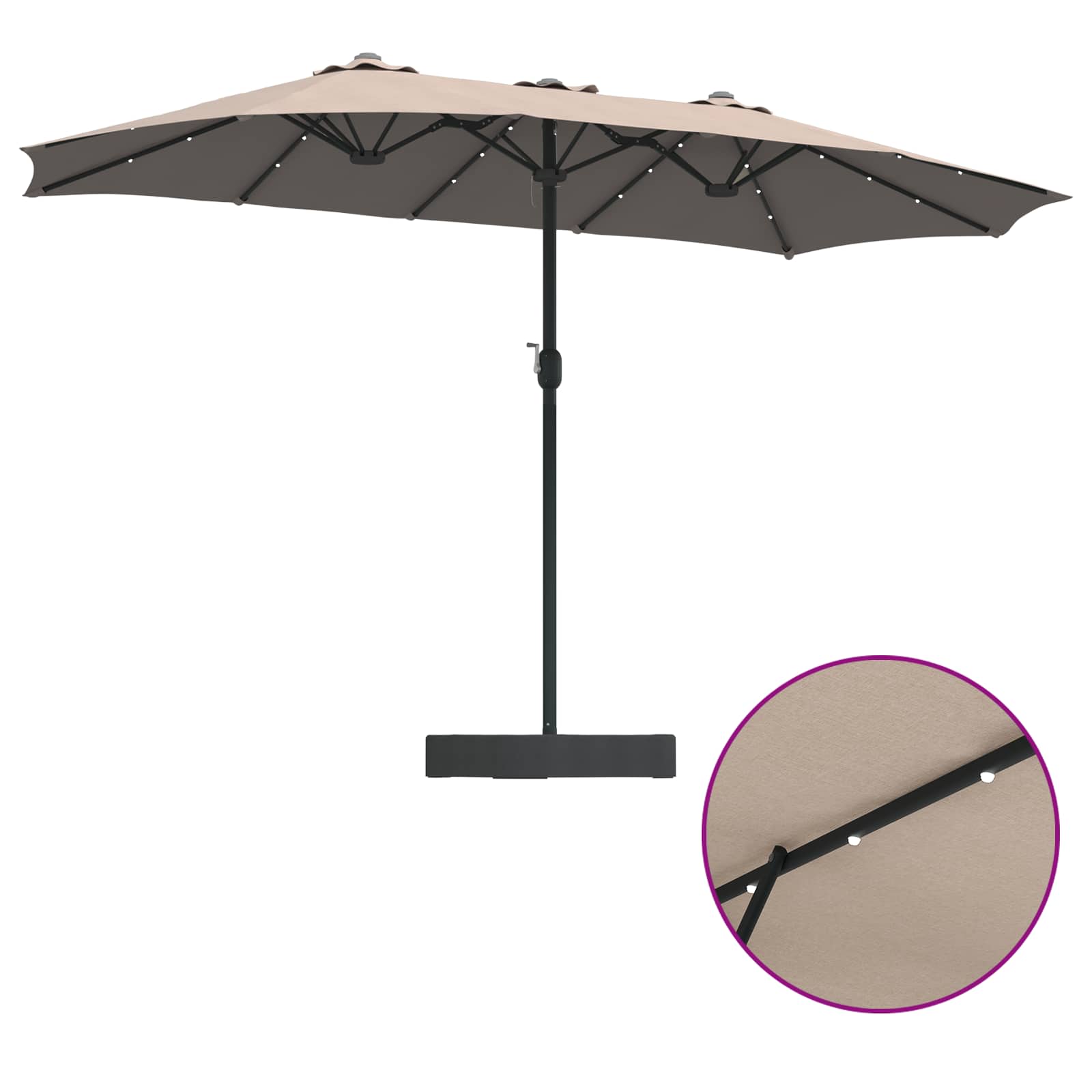 Ombrello da giardino 385 x 209 x 244 cm Poliestere Talpa
