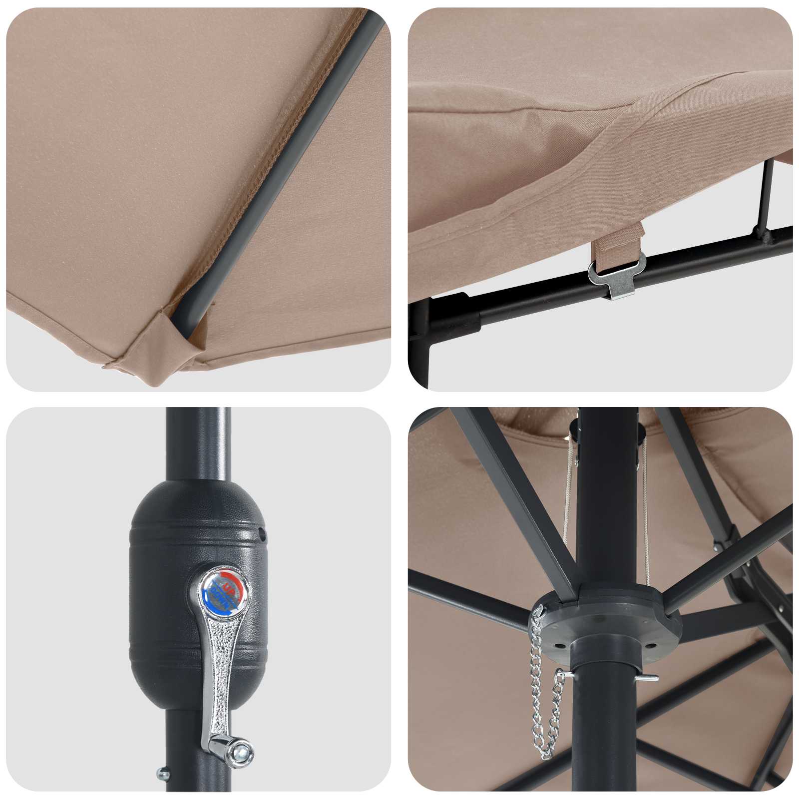 Ombrello da giardino 385 x 209 x 244 cm Poliestere Talpa
