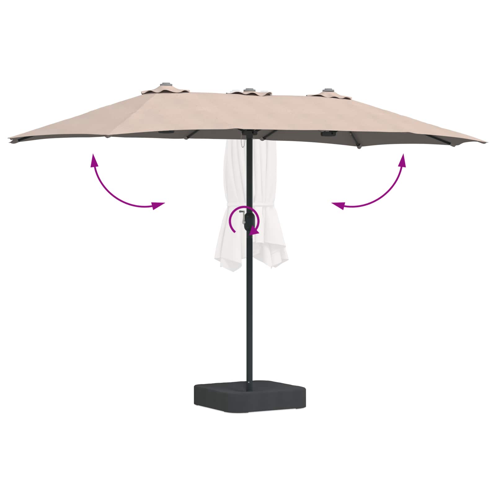 Ombrello da giardino 385 x 209 x 244 cm Poliestere Talpa