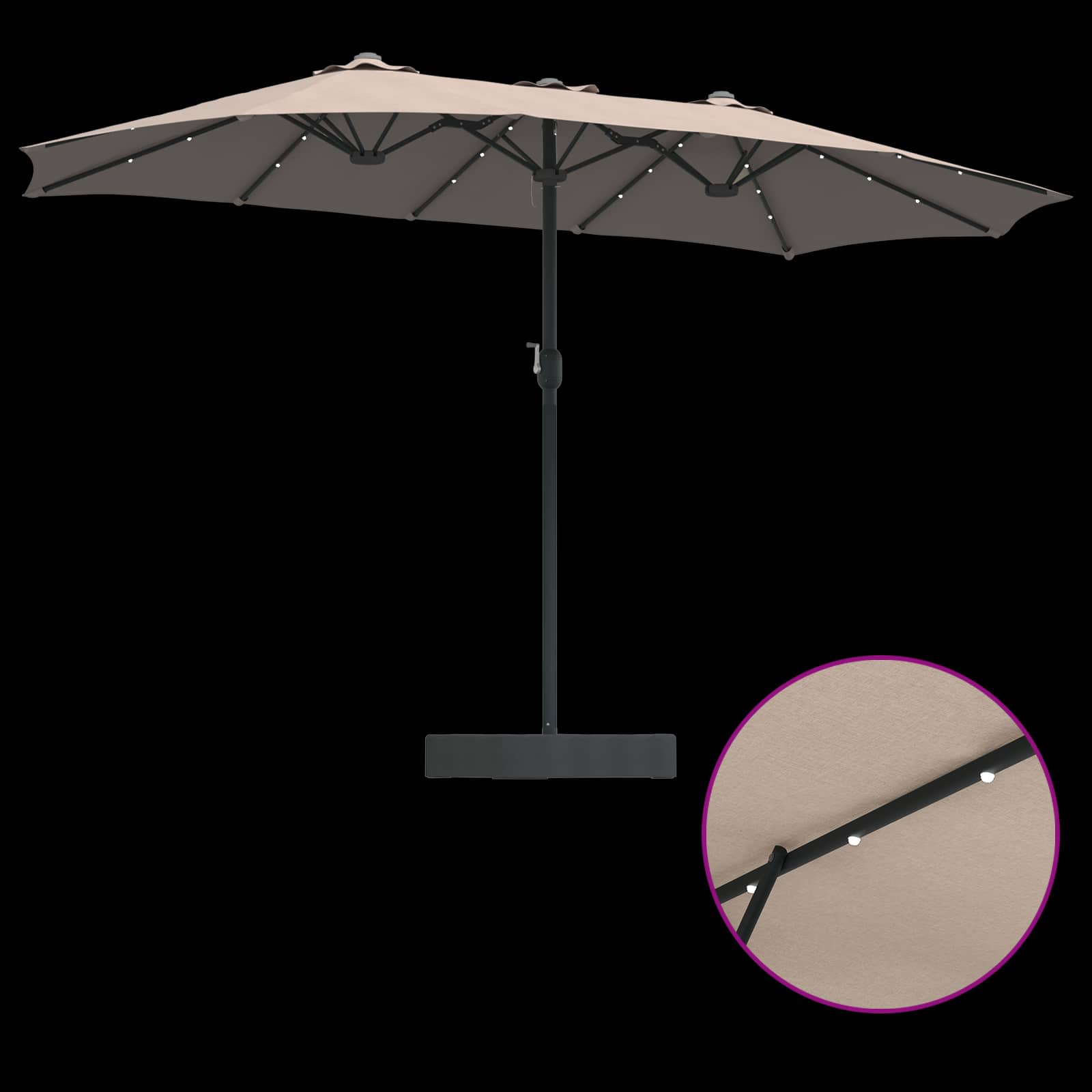 Ombrello da giardino 385 x 209 x 244 cm Poliestere Talpa