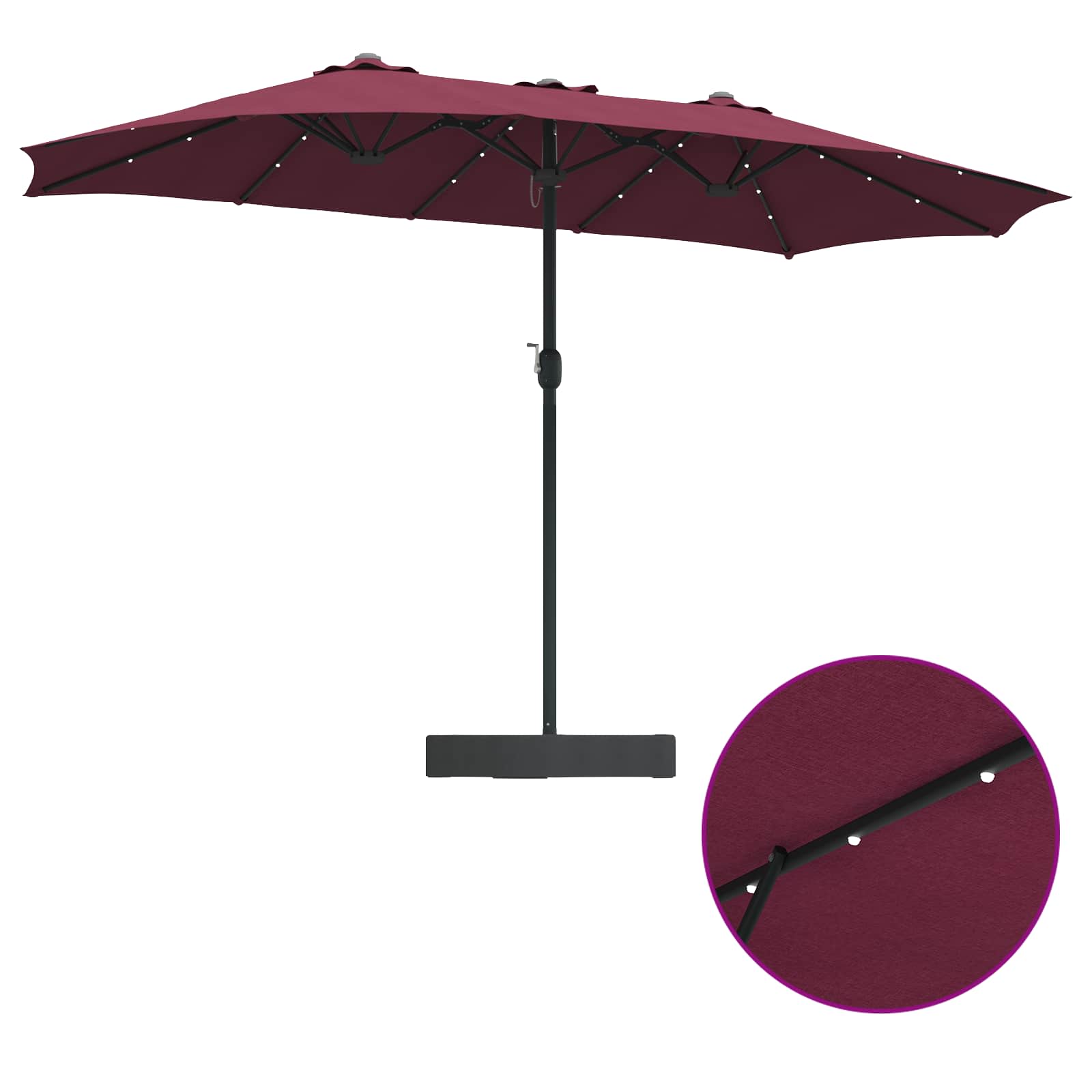 Ombrello da giardino Rosso Bordeaux 385 x 209 x 244 cm