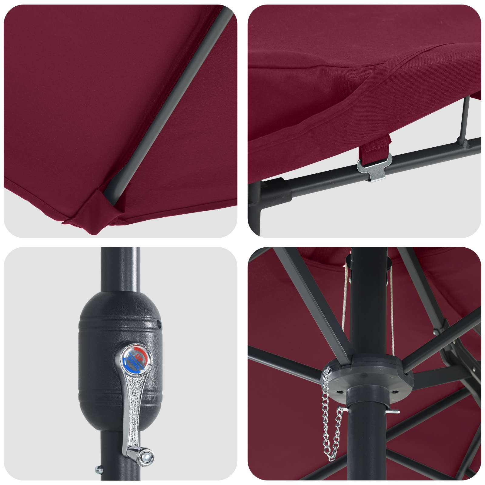 Ombrello da giardino Rosso Bordeaux 385 x 209 x 244 cm