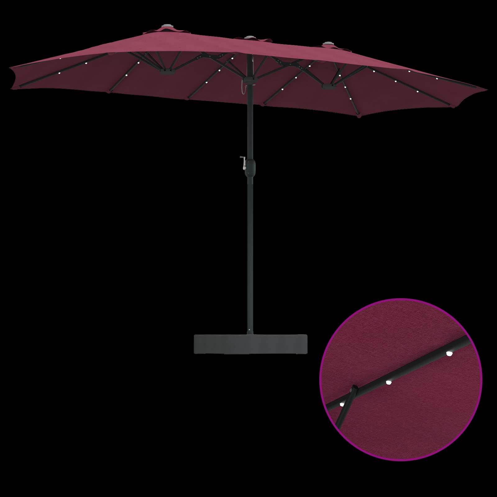 Ombrello da giardino Rosso Bordeaux 385 x 209 x 244 cm