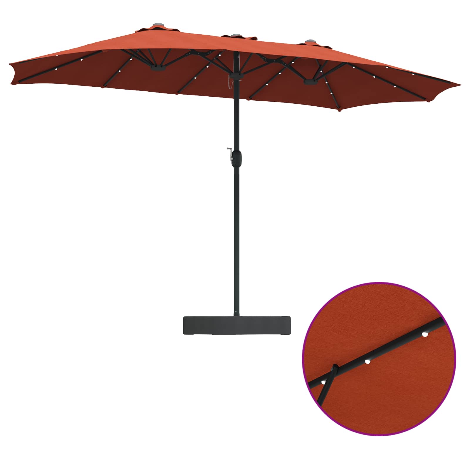 Ombrello da giardino Terracotta 385 x 209 x 244 cm Poliestere