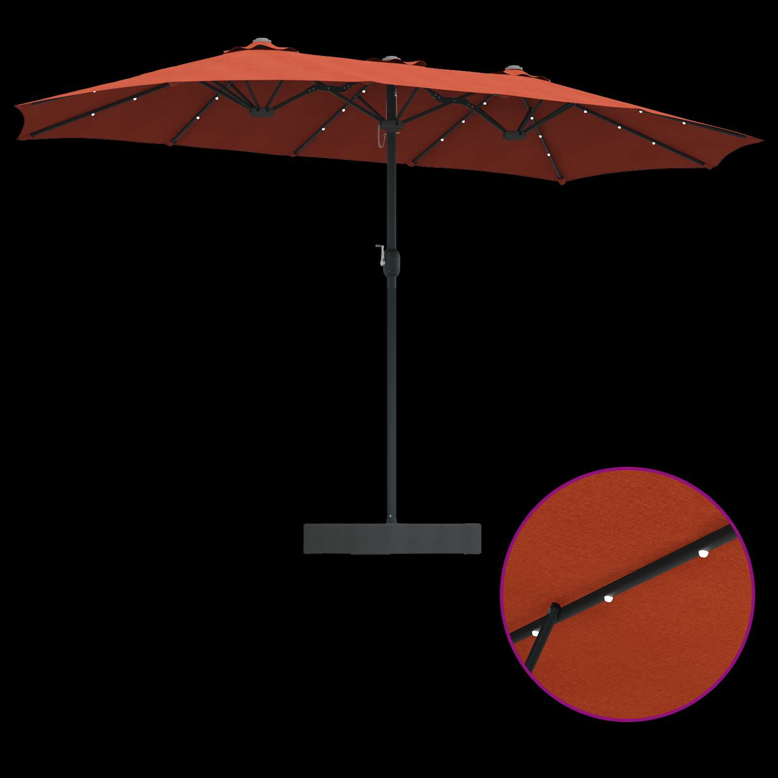 Ombrello da giardino Terracotta 385 x 209 x 244 cm Poliestere
