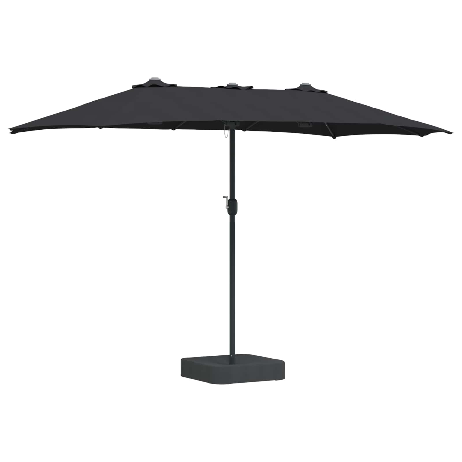 Ombrello da giardino Nero 385 x 209 x 244 cm Poliestere