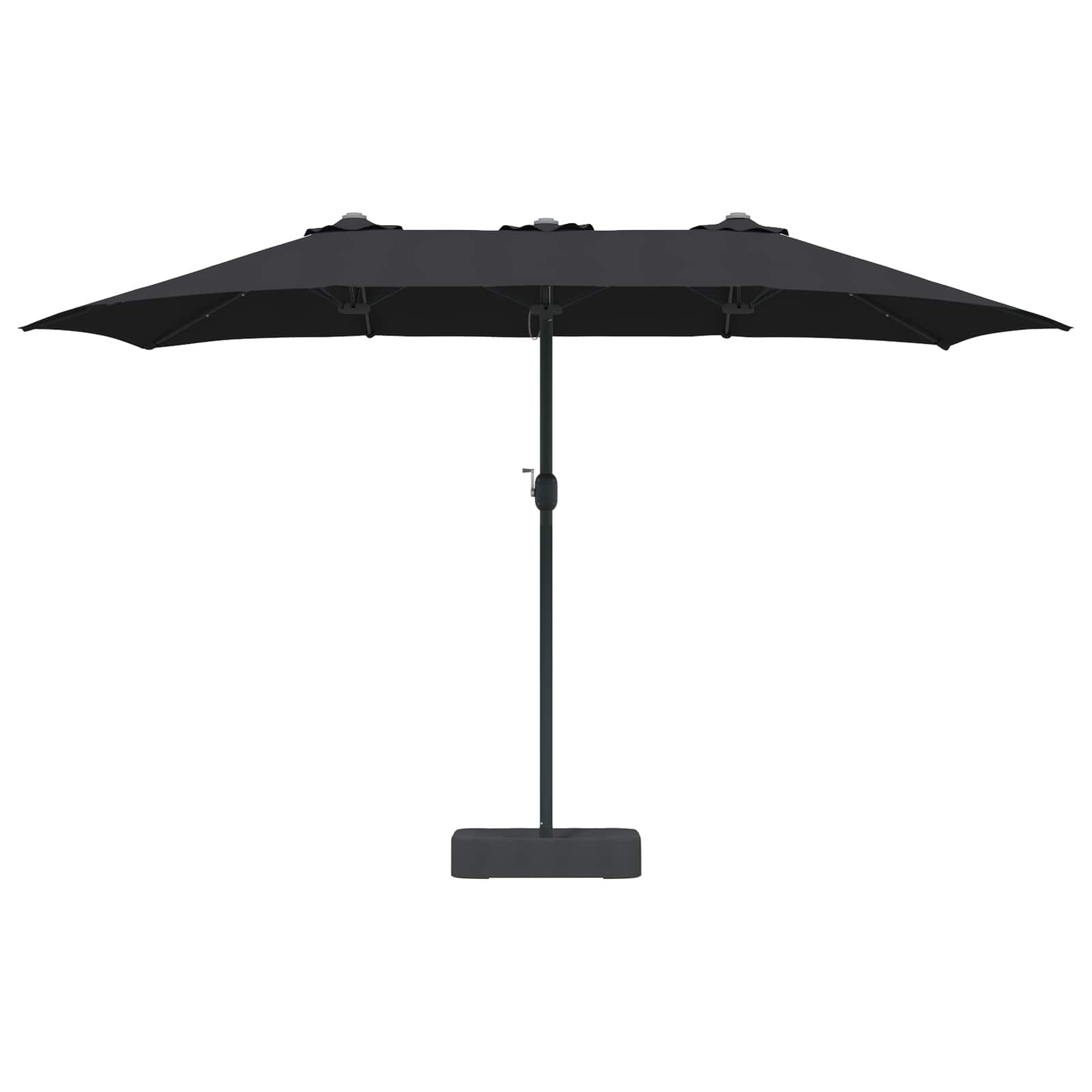 Ombrello da giardino Nero 385 x 209 x 244 cm Poliestere