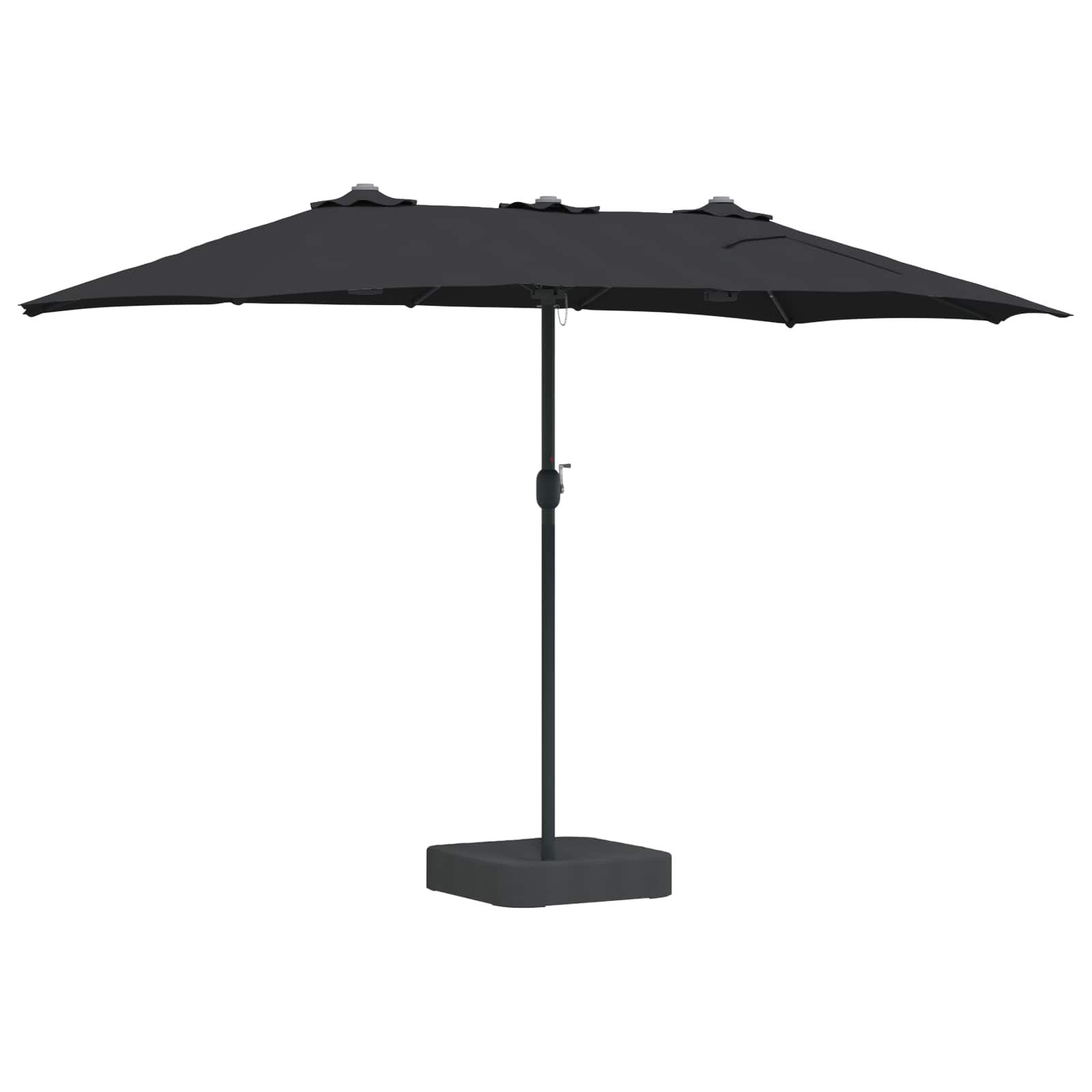 Ombrello da giardino Nero 385 x 209 x 244 cm Poliestere